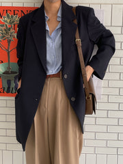 DAZY Button Up Drop Shoulder Shirt Dusty Blue