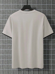 Manfinity Homme Men T-Shirts Fit Crew Neck Short Sleeve Casual Summer Polyester Khaki