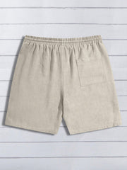 Manfinity Modomio Men Drawstring Waist Slant Pocket Shorts Apricot