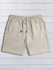 Manfinity Modomio Men Drawstring Waist Slant Pocket Shorts Apricot