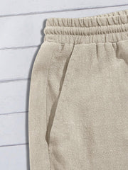 Manfinity Modomio Men Drawstring Waist Slant Pocket Shorts Apricot
