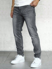Men Slant Pocket Jeans Grey