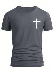 Manfinity Homme Men Cross Print Tee Grey
