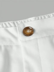 Manfinity RelaxMax Men's Elastic Waist Straight Shorts Crochet Board Nylon Cool Yee Haw Plain All White Vacation Sexy Husband White