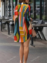Women's Color Printed Fashion Casual Long-Sleeved Shirt,Long Sleeve Tops Red
