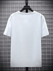 Manfinity Homme Men's Solid Color Round Neck Short Sleeve T-Shirt White