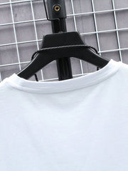 Manfinity Homme Men's Solid Color Round Neck Short Sleeve T-Shirt White