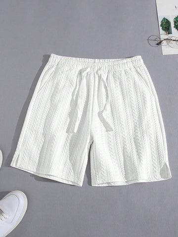 Men's Casual Jacquard Tennis Shorts White