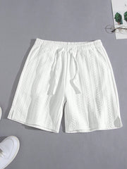 Men's Casual Jacquard Tennis Shorts White