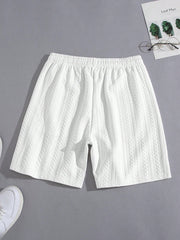 Men's Casual Jacquard Tennis Shorts White