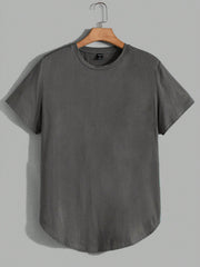 Manfinity Modomio Men's 3pcs Knitted Plain Round Neck Short Sleeve T-Shirt Black