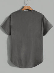 Manfinity Modomio Men's 3pcs Knitted Plain Round Neck Short Sleeve T-Shirt Black