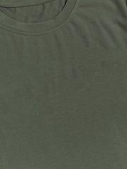 Manfinity Homme Men's Solid Color Round Neck Short Sleeve Casual T-Shirt Army Green
