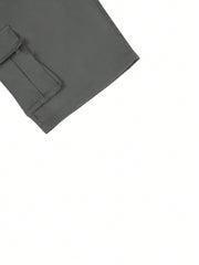 Manfinity EMRG Men's Loose Fit Drawstring Waist Flip Pocket Cargo Shorts Dark Grey