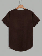 Manfinity Modomio Men's 3pcs Knitted Plain Round Neck Short Sleeve T-Shirt Black