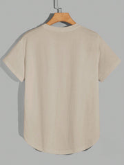 Manfinity Modomio Men's 3pcs Knitted Plain Round Neck Short Sleeve T-Shirt Black