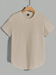 Manfinity Modomio Men's 3pcs Knitted Plain Round Neck Short Sleeve T-Shirt Black