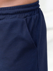 Manfinity Homme Men Summer Casual Color-Block Pocket Short Sleeve T-Shirt And Shorts Set Navy Blue