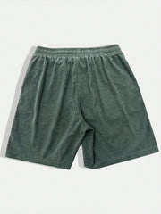 Men's Casual Plain Shorts, Fashionable & Suitable For Everyday Wear Dark Green