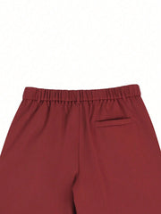 Manfinity Homme Men Simple Solid Color Daily Shorts Red