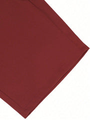 Manfinity Homme Men Simple Solid Color Daily Shorts Red