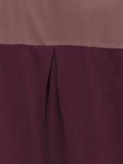 SHEIN LUNE Contrast Color Button Front Pocket Short Sleeve Shirt, Summer,Short Sleeve Tops Red Violet