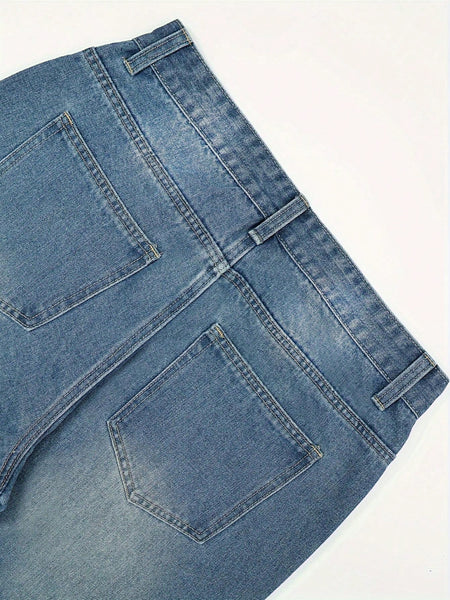 Men's Retro Loose Fit Jeans, Versatile Casual, Suitable For All Seasons Blue