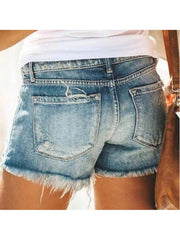 Women's Jeans Shorts Denim Light Blue